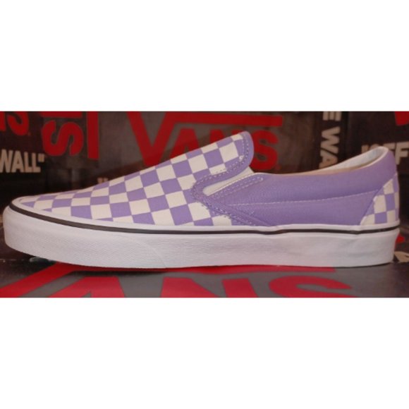 Vans Purple and White Slip-On Loafers - Picture 10 of 13